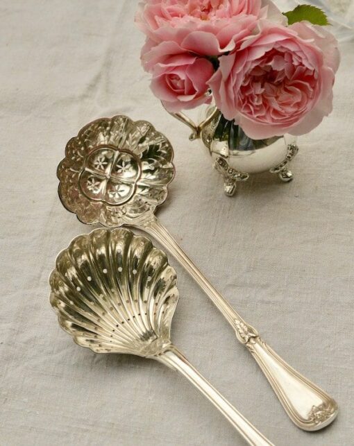 antique silver sifting spoons