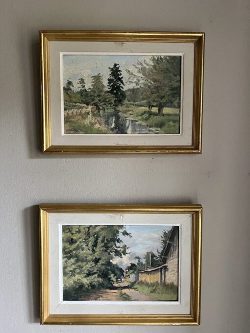 Antique Paintings of Lanscape and Village Path