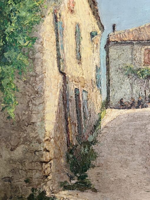 Antique Painting - Walking Through the Village