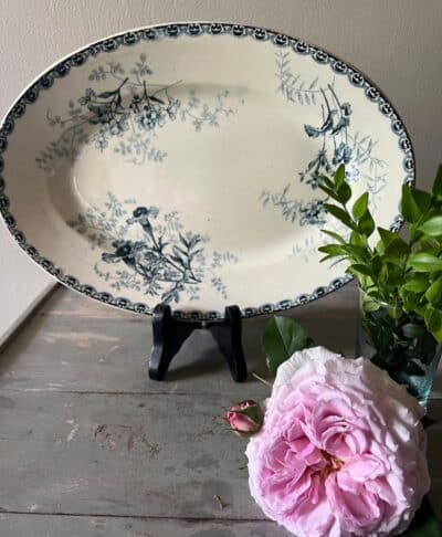 Antique Flower Serving Platter