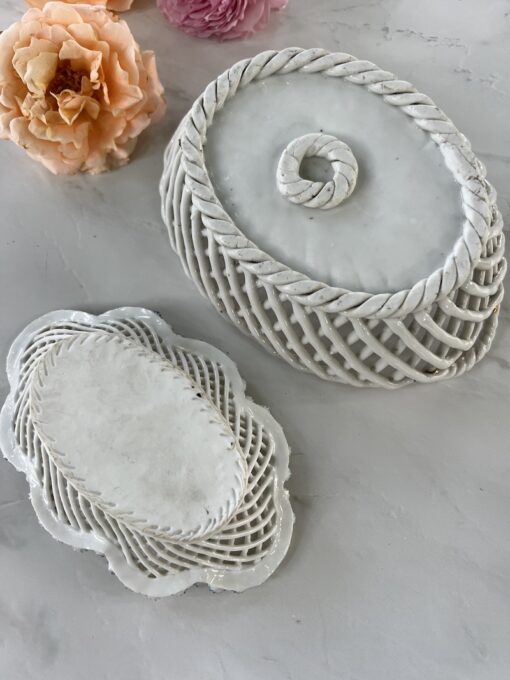 Antique Braided Porcelain Baskets