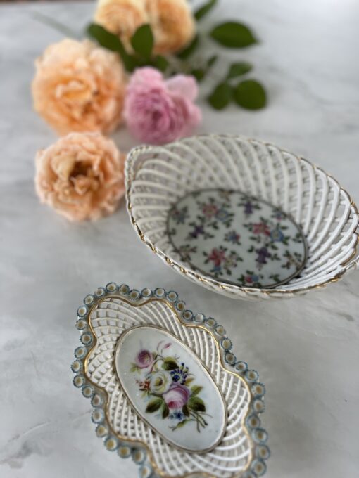 Antique Braided Porcelain Baskets