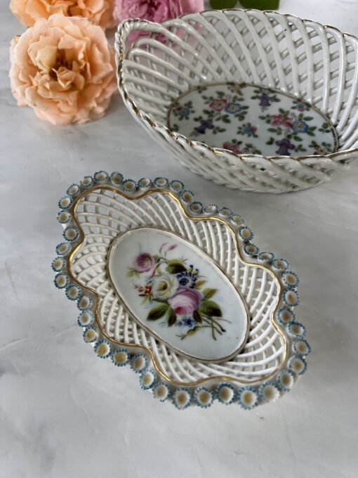 Antique Braided Porcelain Baskets