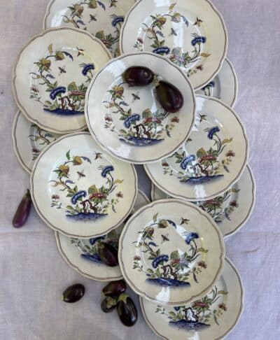 Set of 12 Small Antique Plates