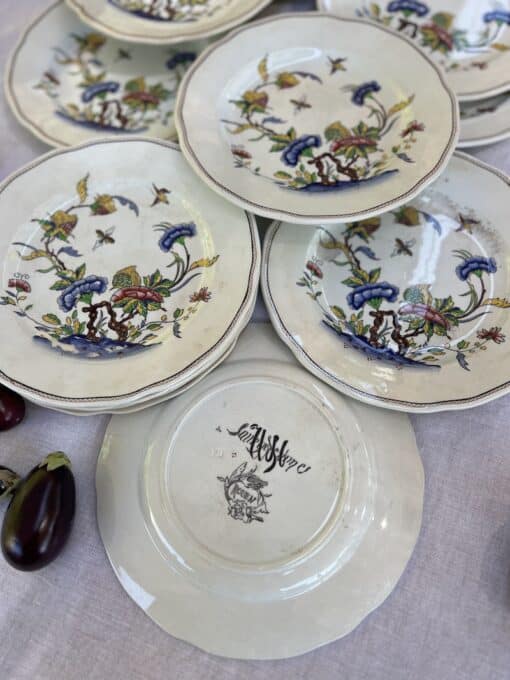 Set of 12 Small Antique Plates